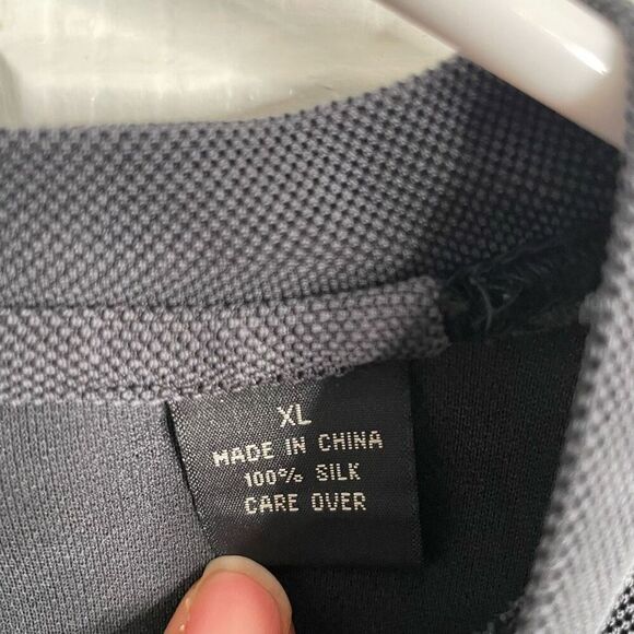 Jos. A. Bank Mens Pique Silk Crewneck XL Black Short Sleeve Work Casual Normcore - Picture 5 of 5